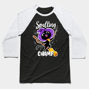 Spelling Champ Kitty Baseball T-Shirt